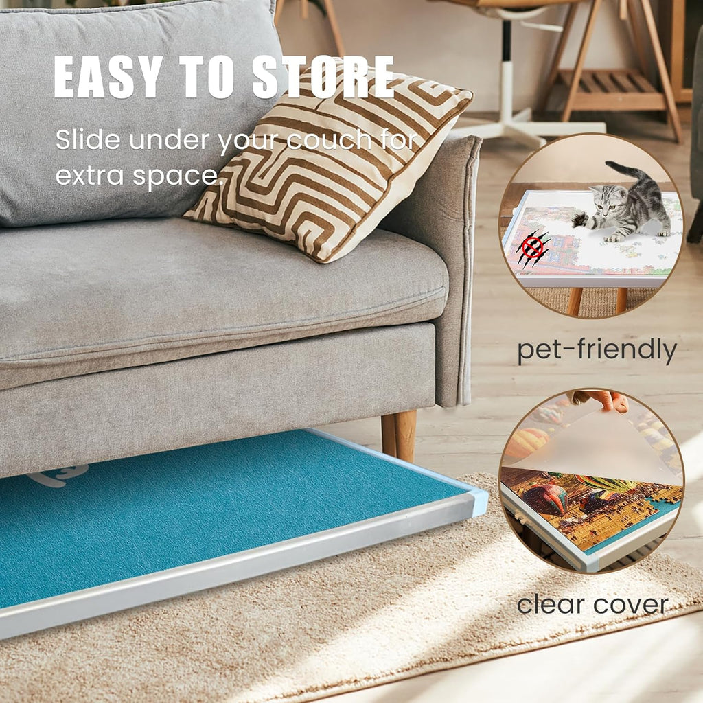 ALL4JIG 2-in-1 Tilting & Rotating Puzzle Board for Adults Gifts🎁Rotating Puzzle Board with Drawers and Cover