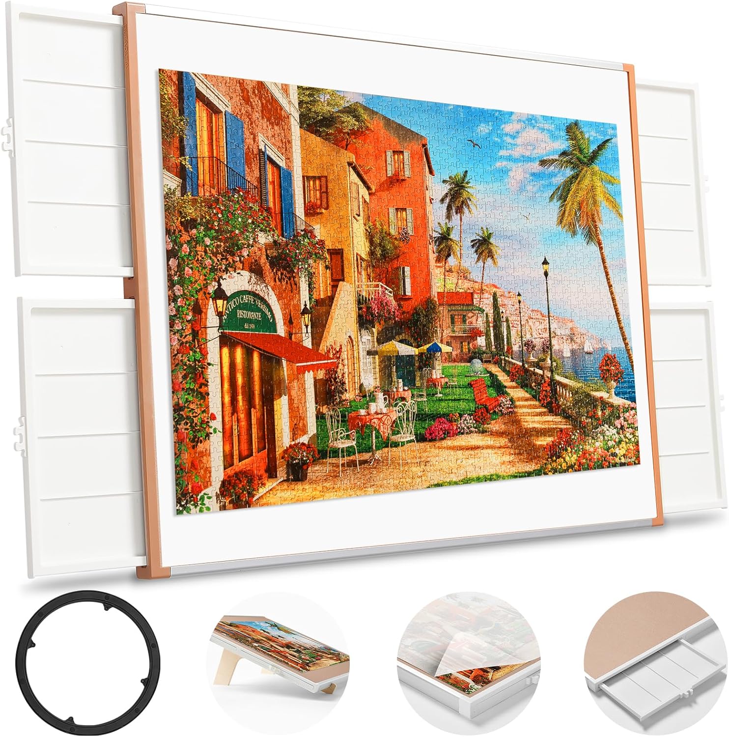 ALL4JIG 2-in-1 Tilting & Rotating Puzzle Board for Adults Gifts🎁Rotating Puzzle Board with Drawers and Cover