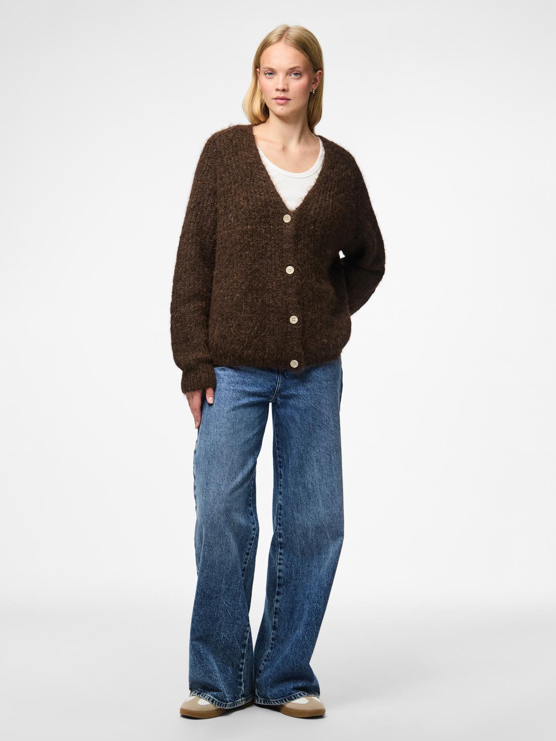 PCCLEO Knit Cardigan - Hot Fudge