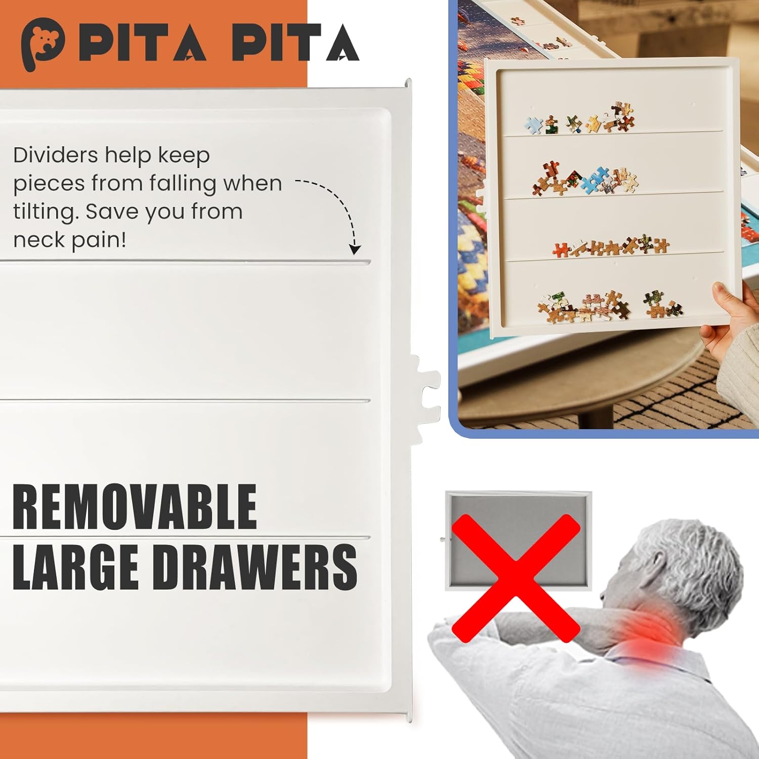 ALL4JIG 2-in-1 Tilting & Rotating Puzzle Board for Adults Gifts🎁Rotating Puzzle Board with Drawers and Cover