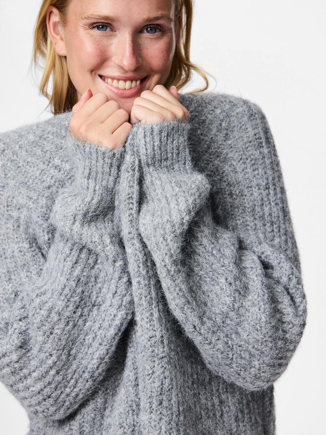 PCCLEO Knit Cardigan - Medium Grey Melange