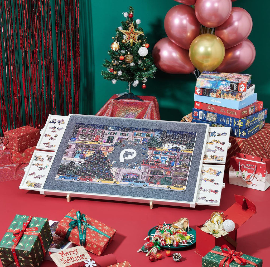 ALL4JIG 2-in-1 Tilting & Rotating Puzzle Board for Adults Gifts🎁Rotating Puzzle Board with Drawers and Cover