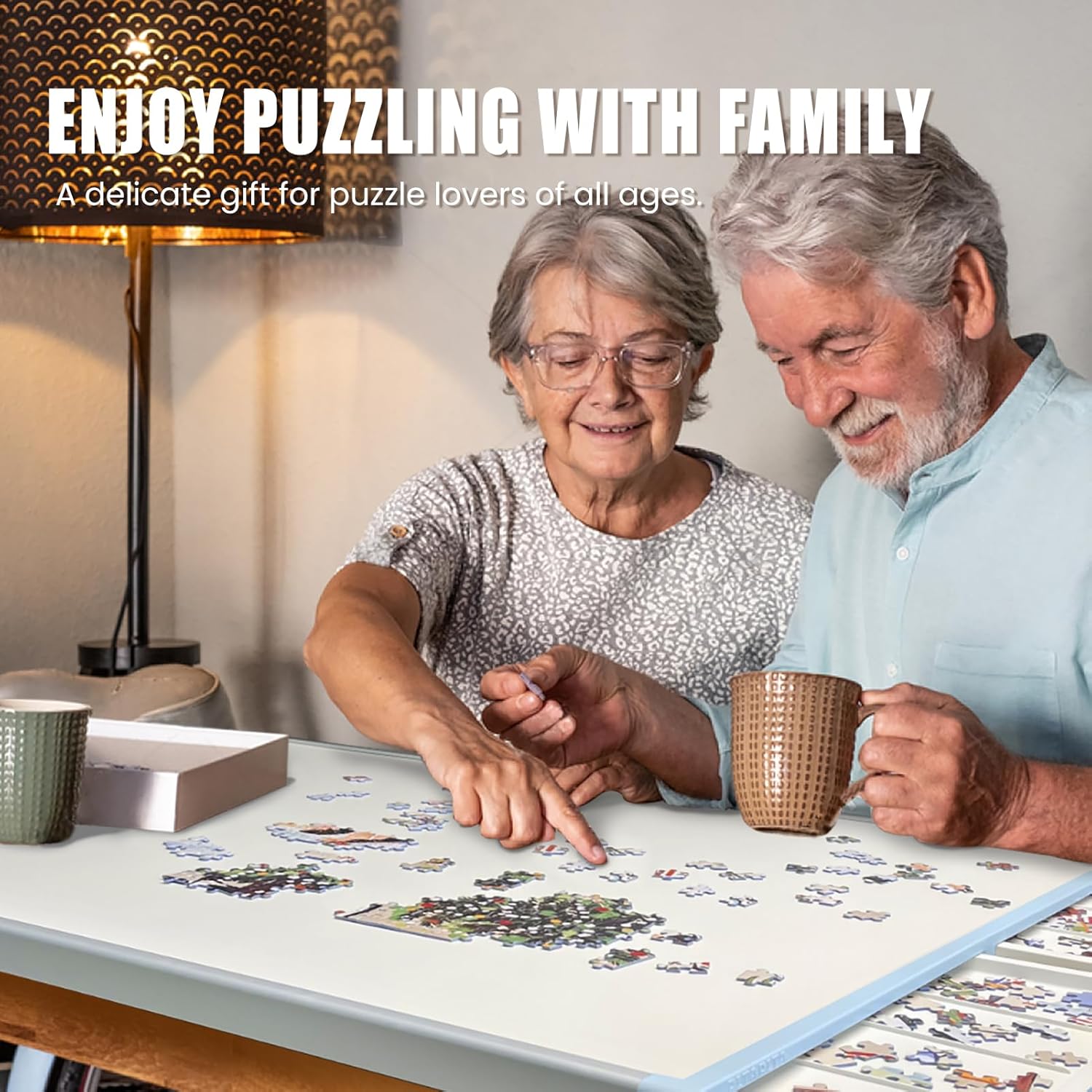 ALL4JIG 2-in-1 Tilting & Rotating Puzzle Board for Adults Gifts🎁Rotating Puzzle Board with Drawers and Cover