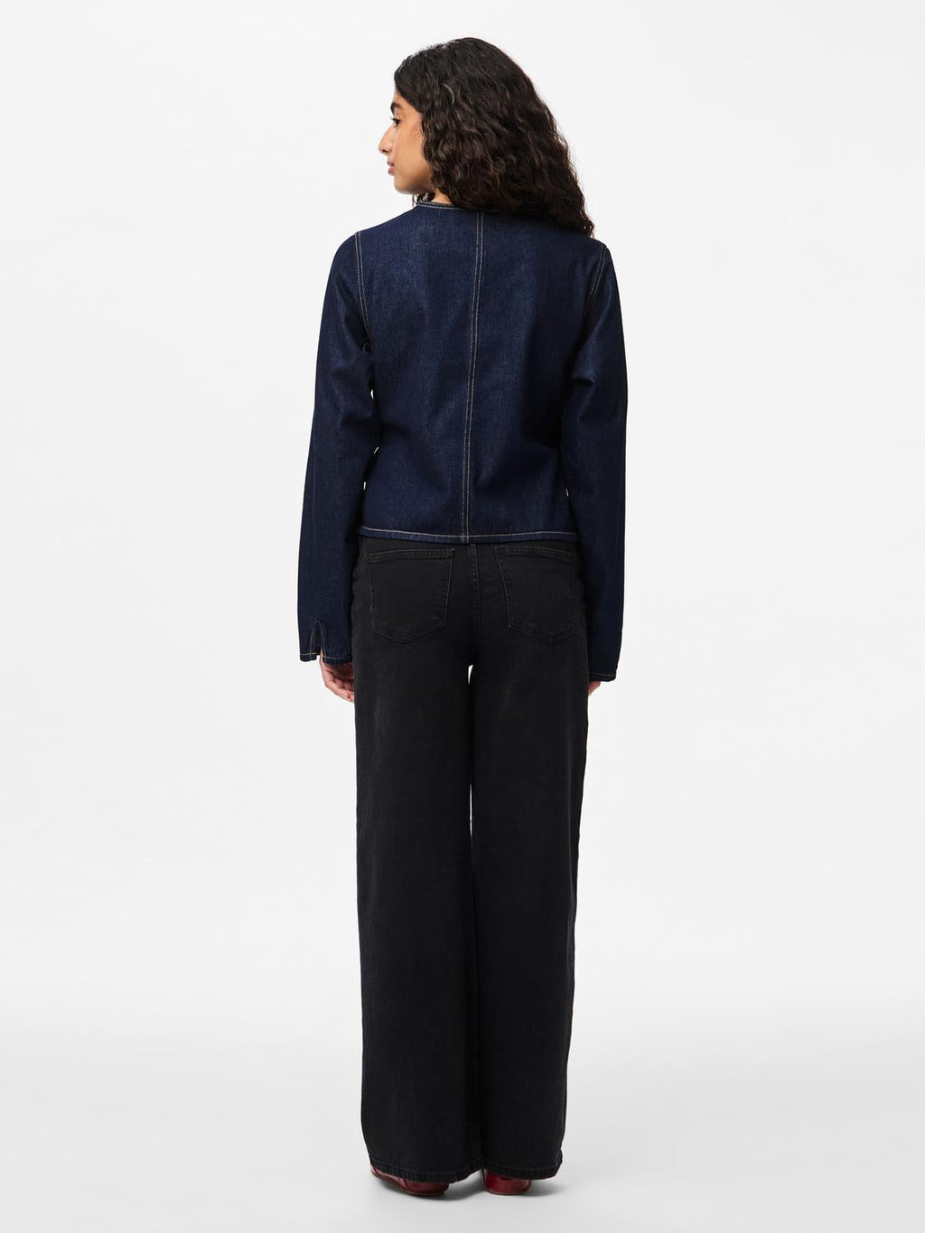 PCFENNA Denim Shirt - Dark Blue Denim