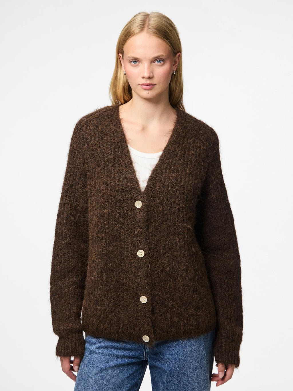 PCCLEO Knit Cardigan - Hot Fudge