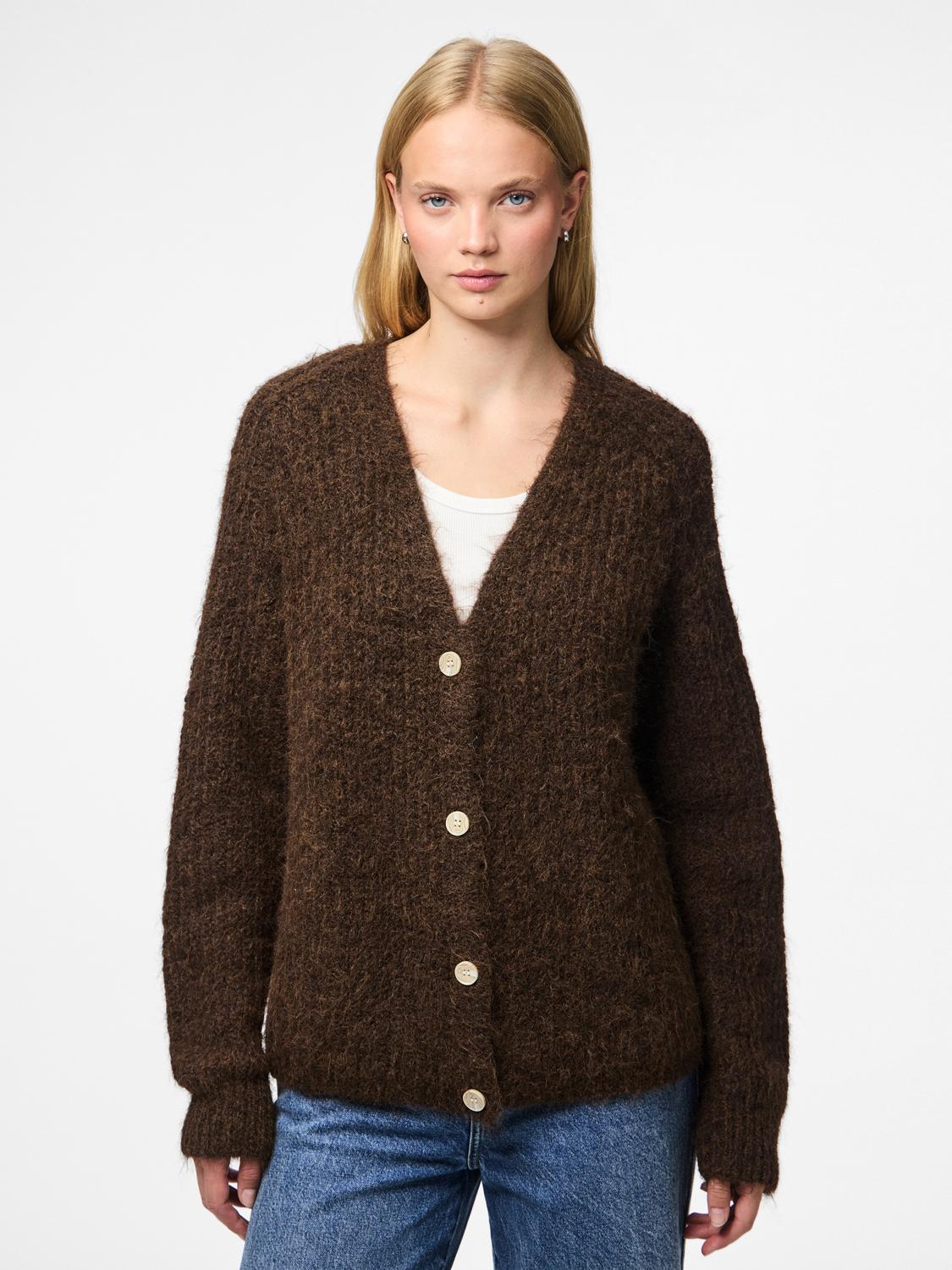 PCCLEO Knit Cardigan - Hot Fudge