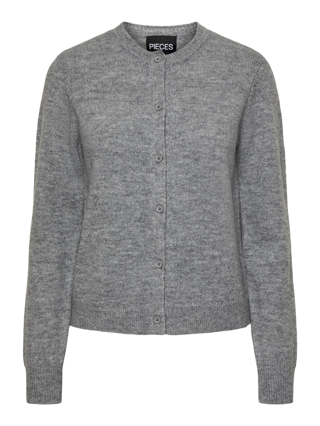 PCMALOU Knit Cardigan - Medium Grey Melange