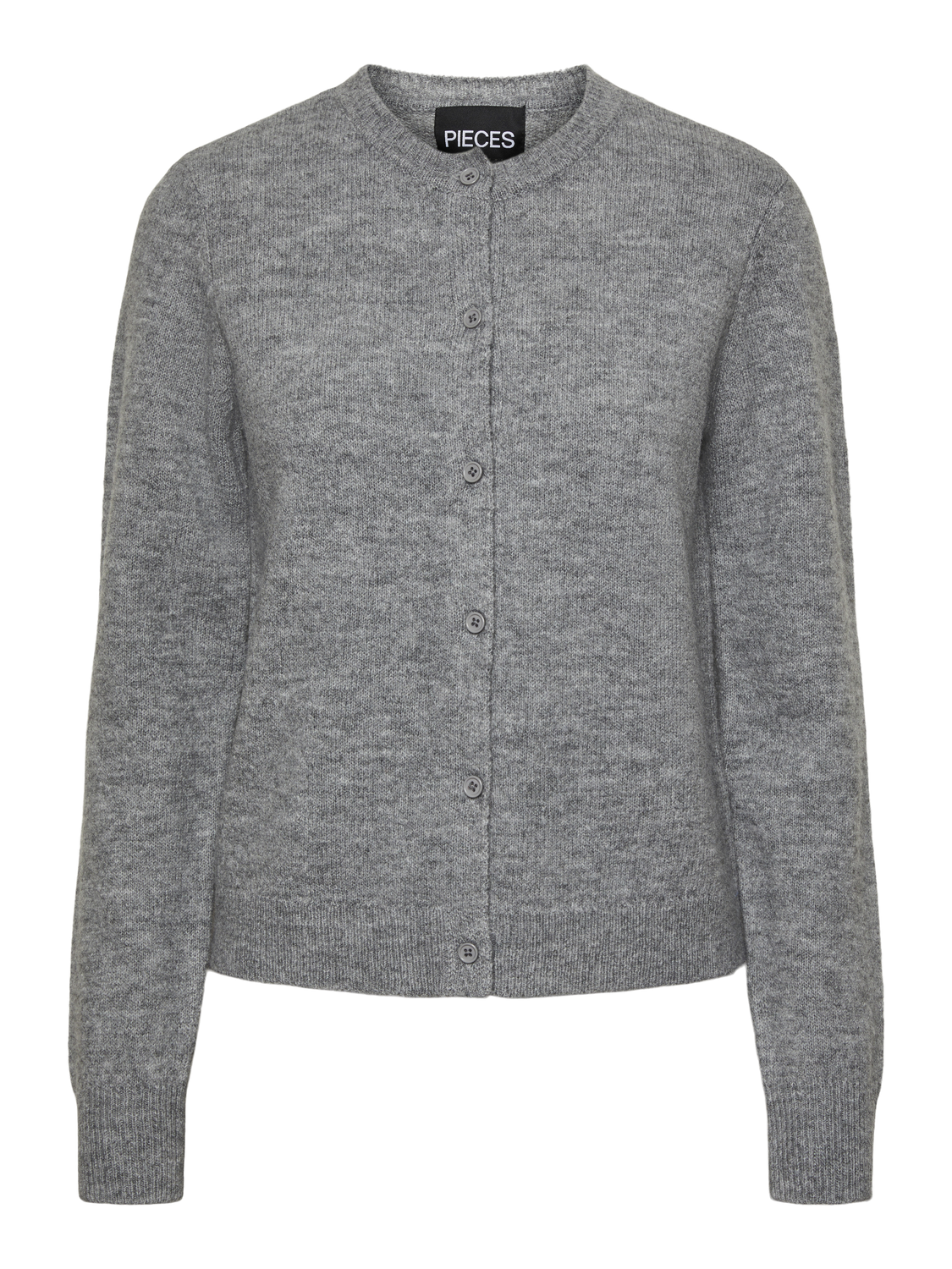 PCMALOU Knit Cardigan - Medium Grey Melange