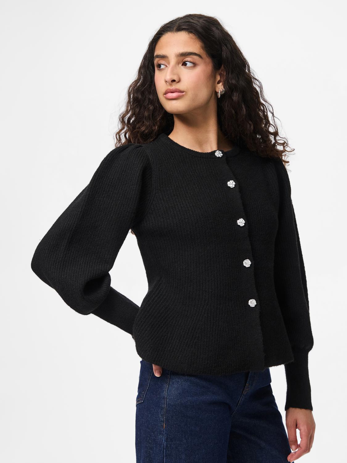 PCANNIE Knit Cardigan - Black