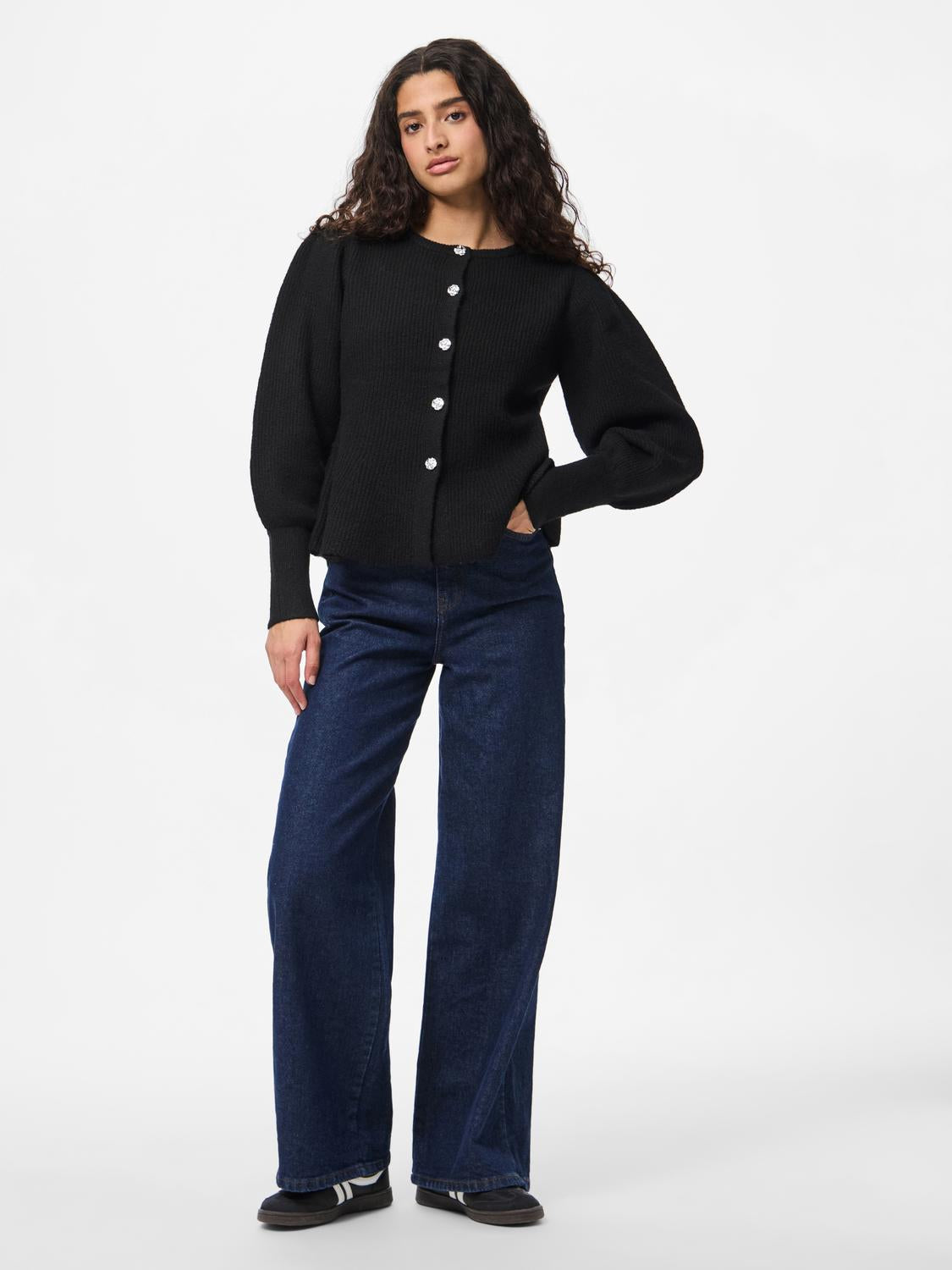 PCANNIE Knit Cardigan - Black