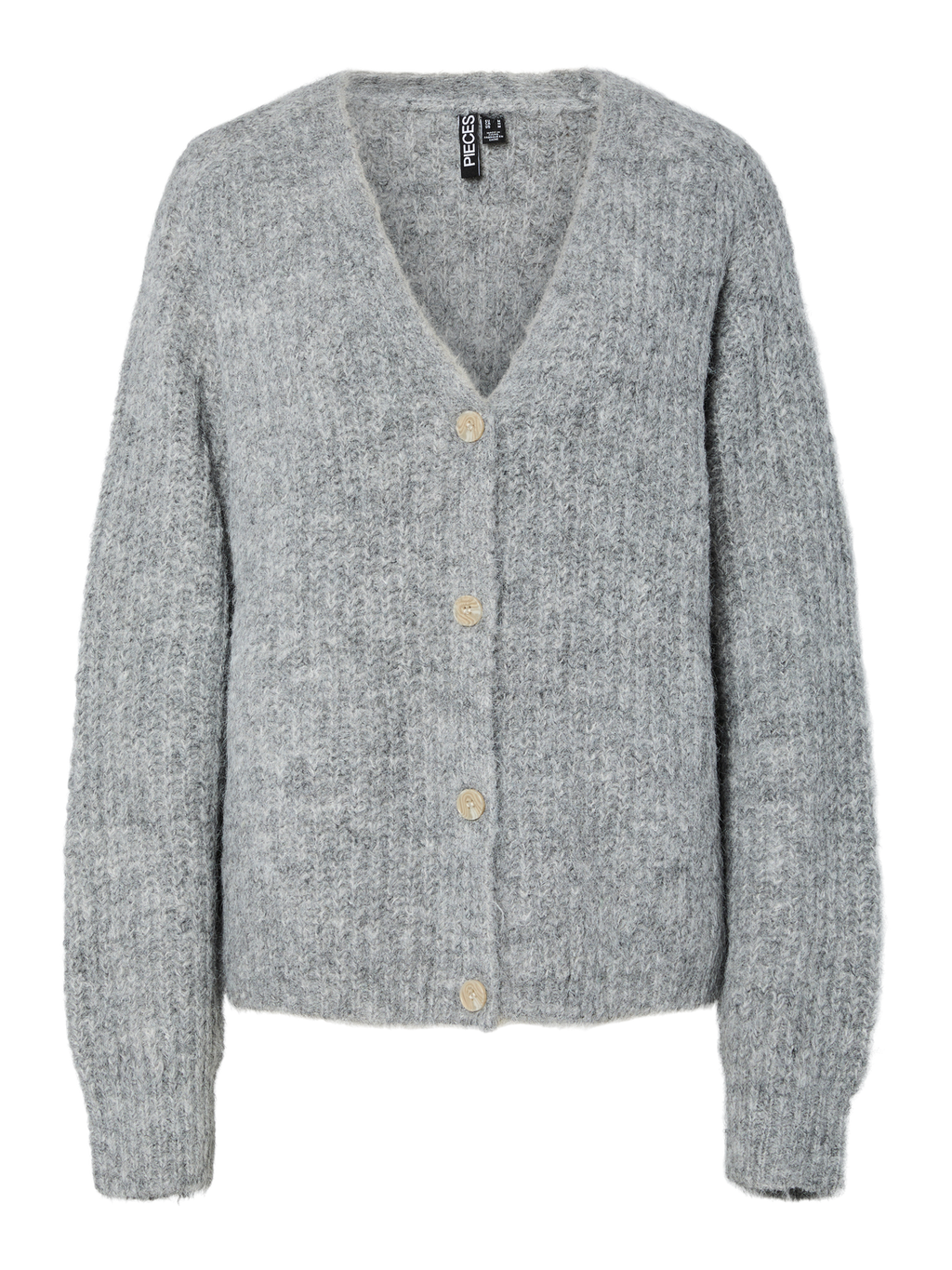 PCCLEO Knit Cardigan - Medium Grey Melange