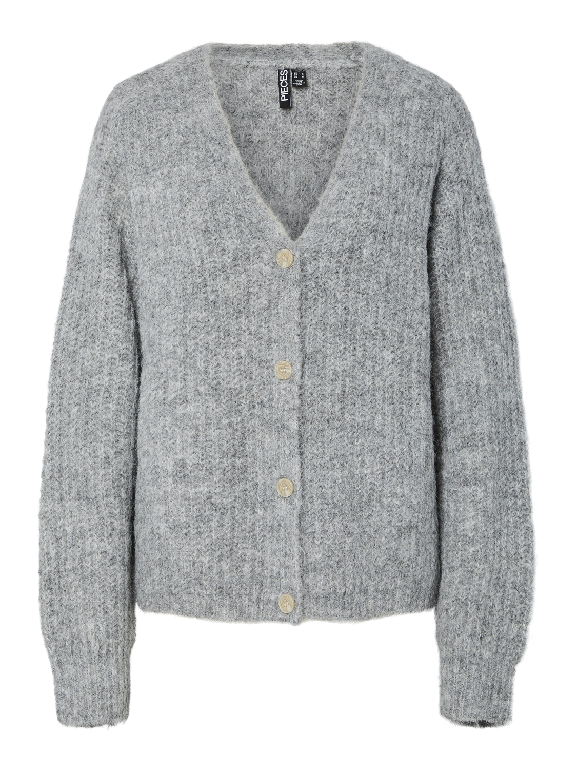 PCCLEO Knit Cardigan - Medium Grey Melange