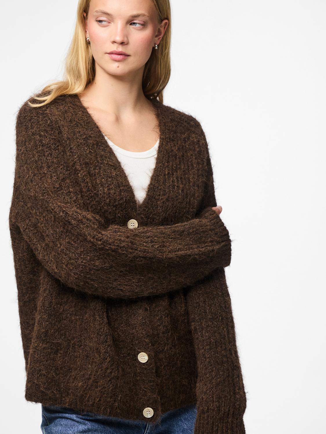 PCCLEO Knit Cardigan - Hot Fudge